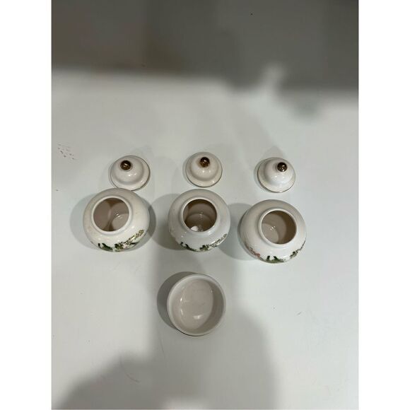 Vintage OMC Otagiri Japan Mini Urn Vase Peacock Bamboo Garden Gold Ginger Jars & - Picture 13 of 13